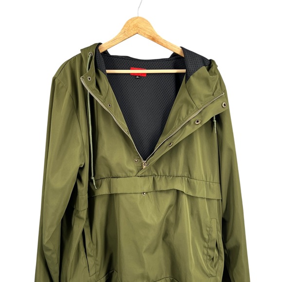 Killion Olive Green Anorak Hooded Pullover Jacket Men XL Lightweight - Picture 2 of 7